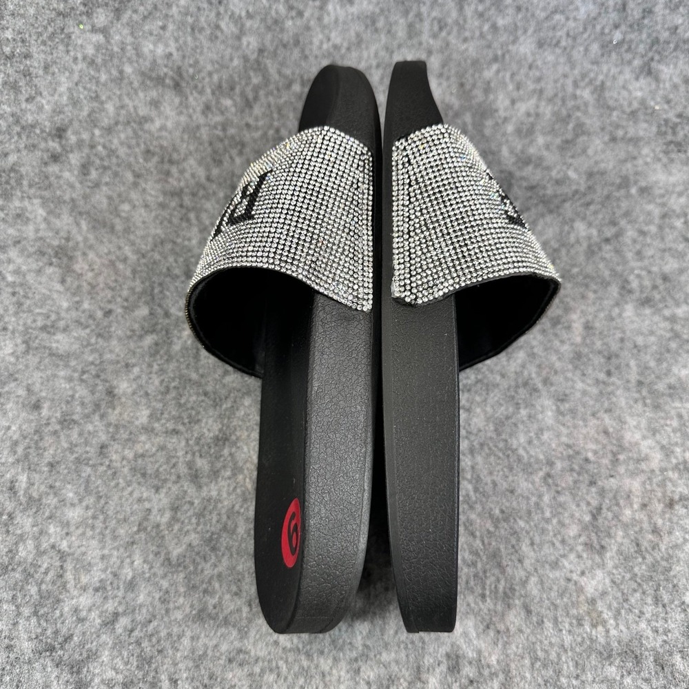 True Religion Meyer Pool Slides Womens Black Logo Sandals Slip On Size 6 - Picture 11 of 14